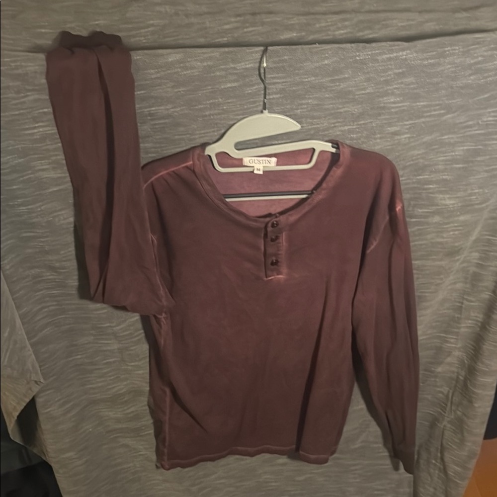 Gustin Purple Faded Long Sleeve Henley